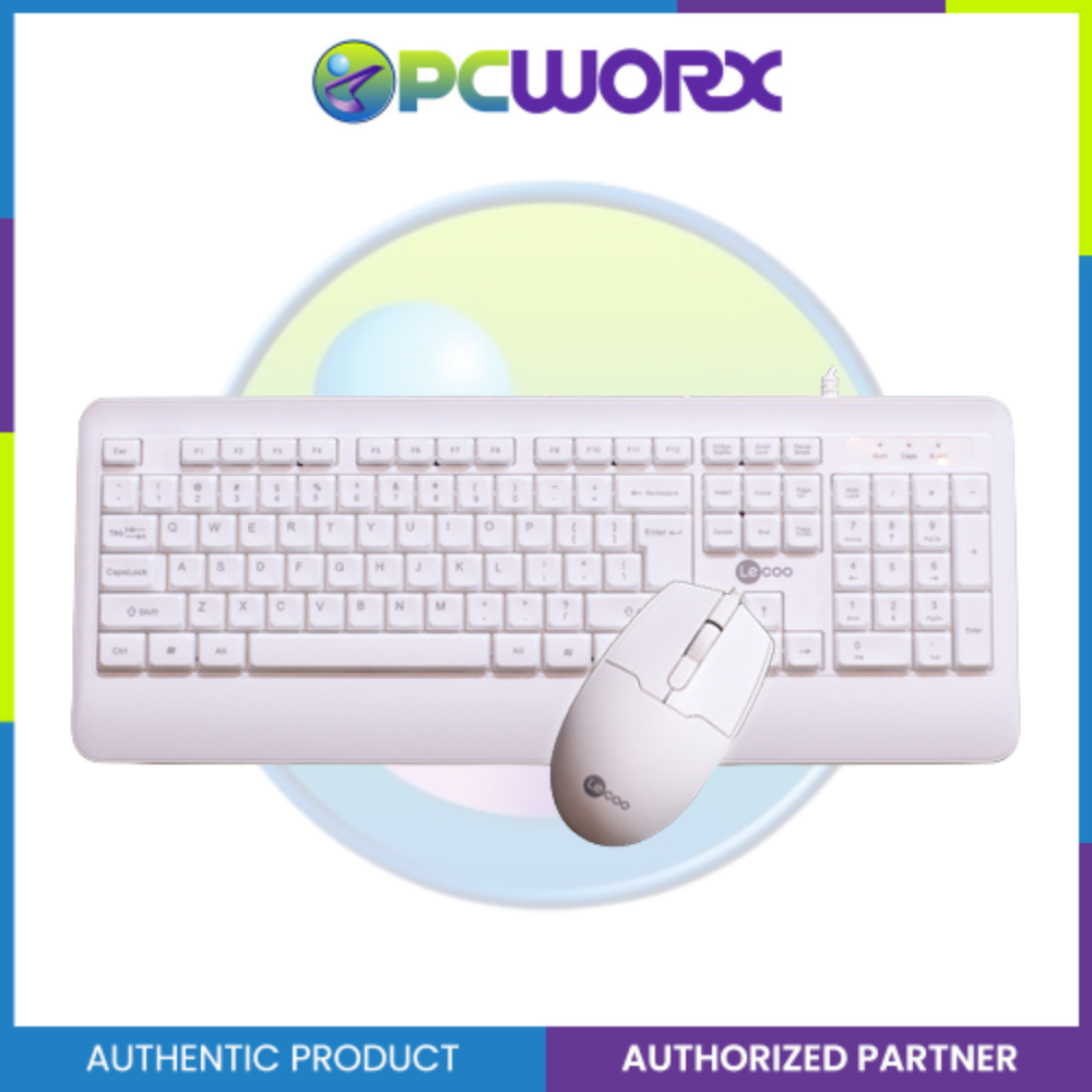 Lecoo CM104 Combo Wired Keyboard and Mouse White