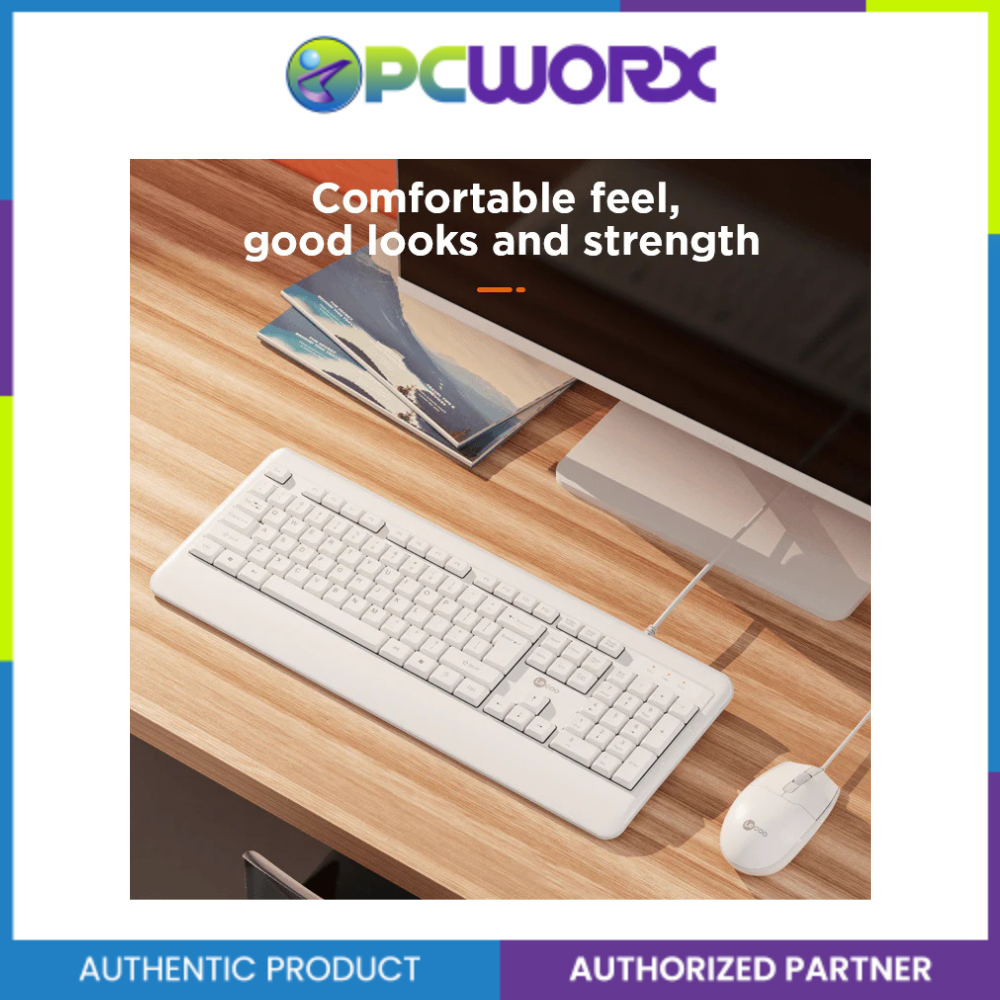 Lecoo CM104 Combo Wired Keyboard and Mouse White