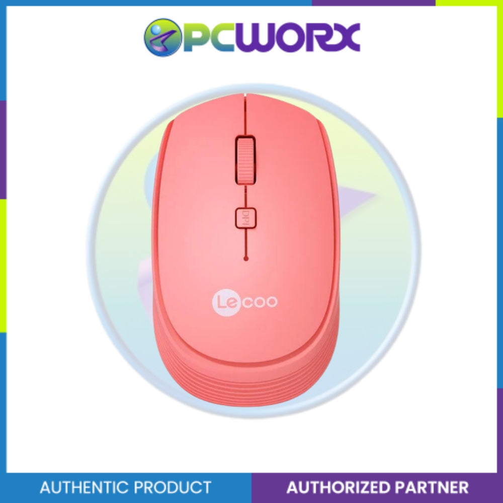 Lecoo WS202 Wireless Mouse Grey/Pink/Cyan