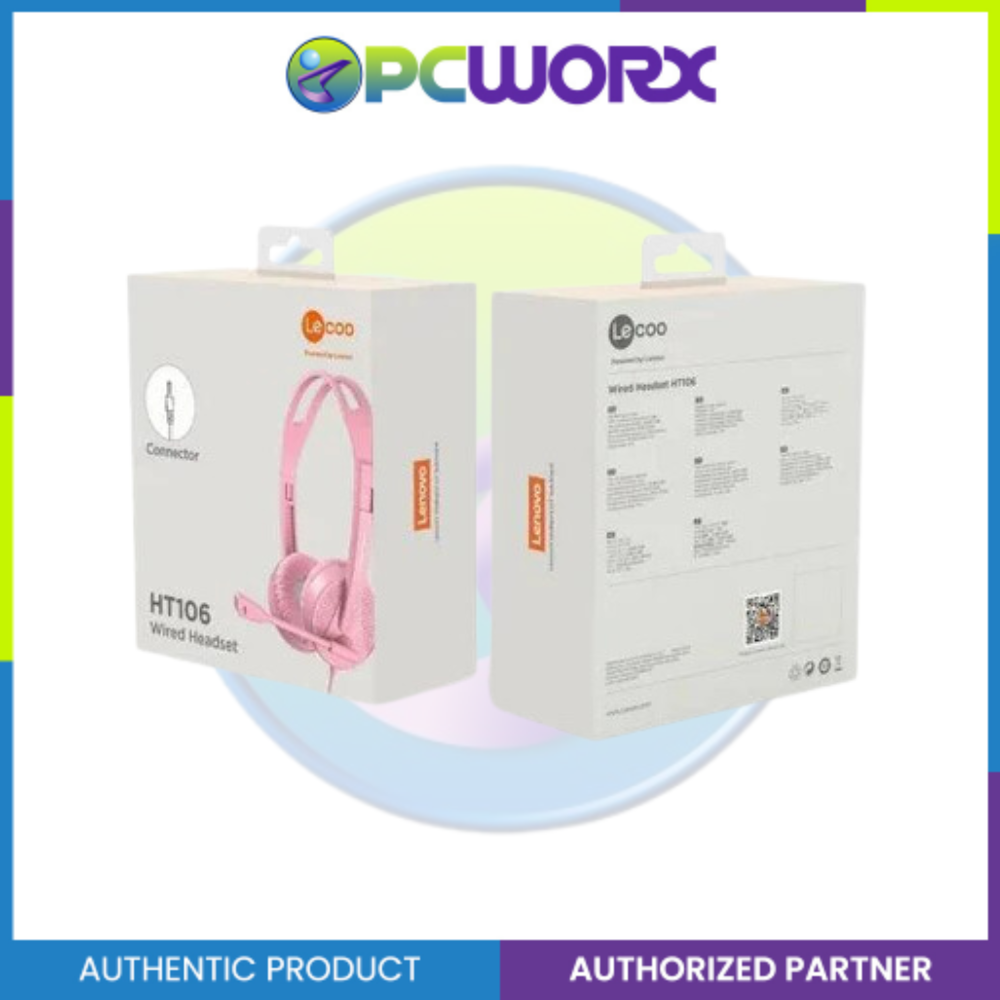 Lecoo HT106 Wired Business Headset 3.5mm Jack Pink