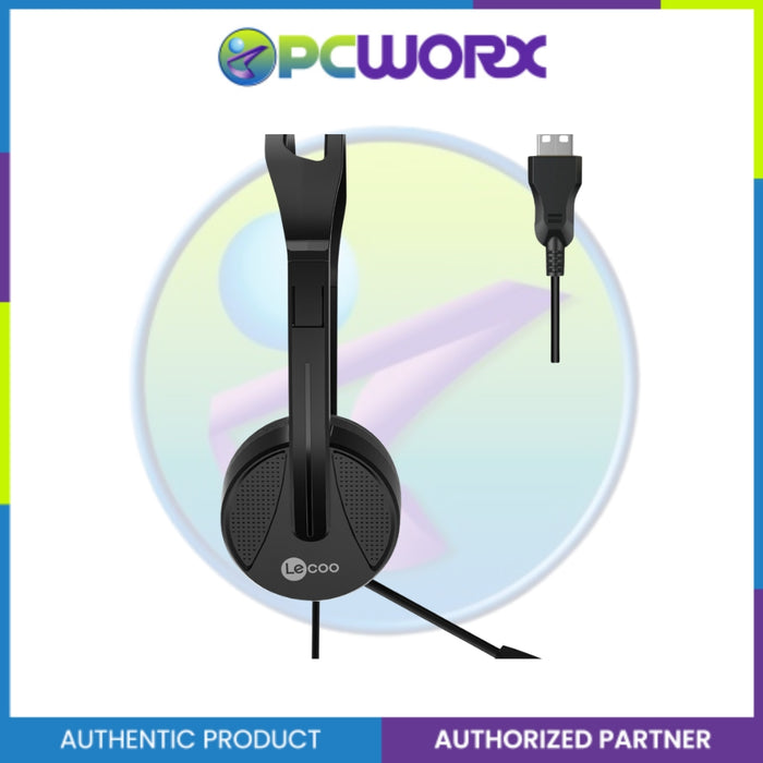 Lecoo HT106 Wired Business Headset USB Interface Black
