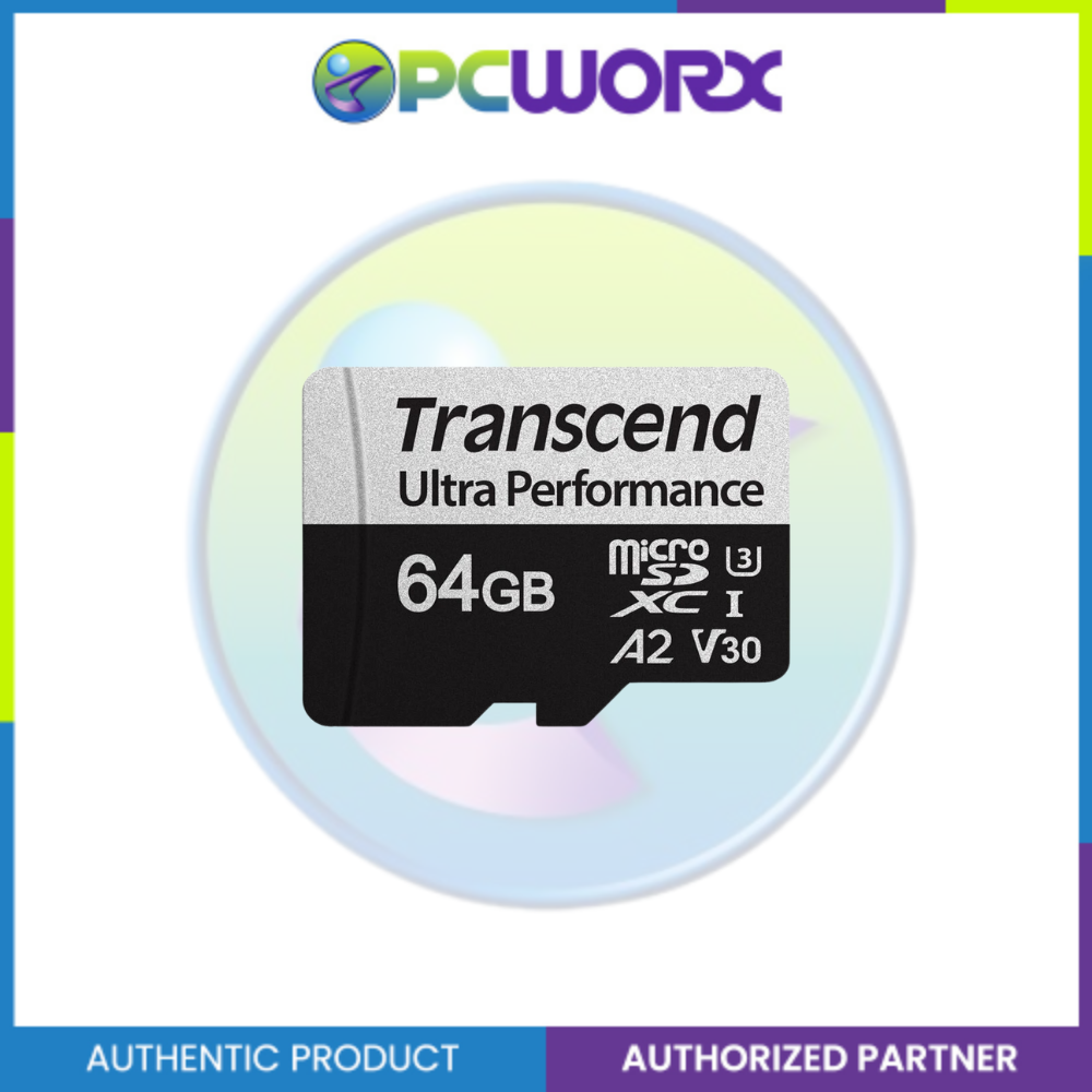 Transcend TS64GUSD340S 64GB A2 MicroSDXC with Adapter Memory Card