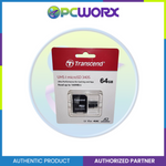 Transcend TS64GUSD340S 64GB A2 MicroSDXC with Adapter Memory Card
