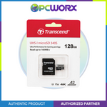 Transcend TS128GUSD340S 128GB A2 MicroSDXC with Adapter Memory Card
