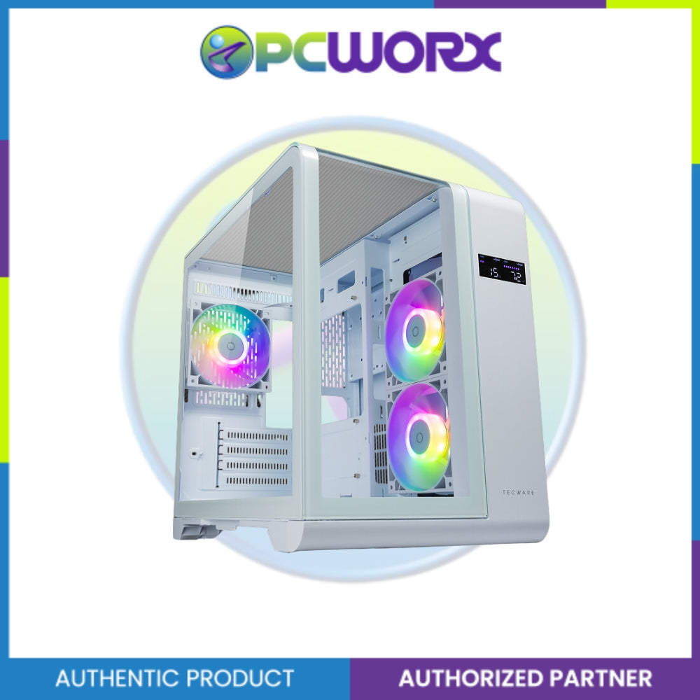 Tecware Arc M White - 3x 120 (Rev) + 120mm Omni link aRGB fans m-ATX Case