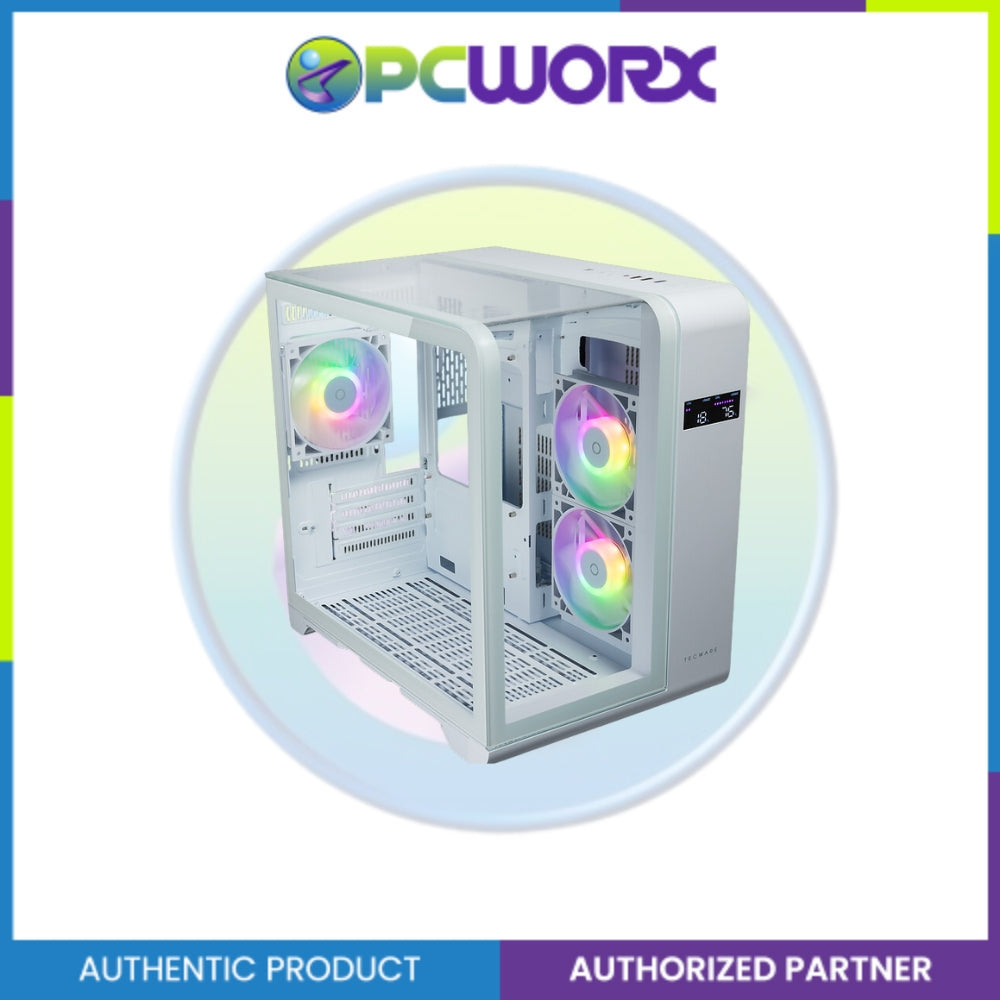 Tecware Arc M White - 3x 120 (Rev) + 120mm Omni link aRGB fans m-ATX Case