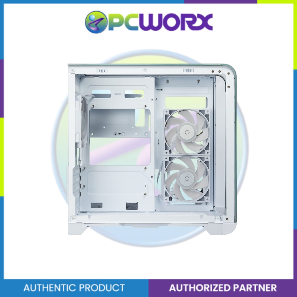 Tecware Arc M White - 3x 120 (Rev) + 120mm Omni link aRGB fans m-ATX Case