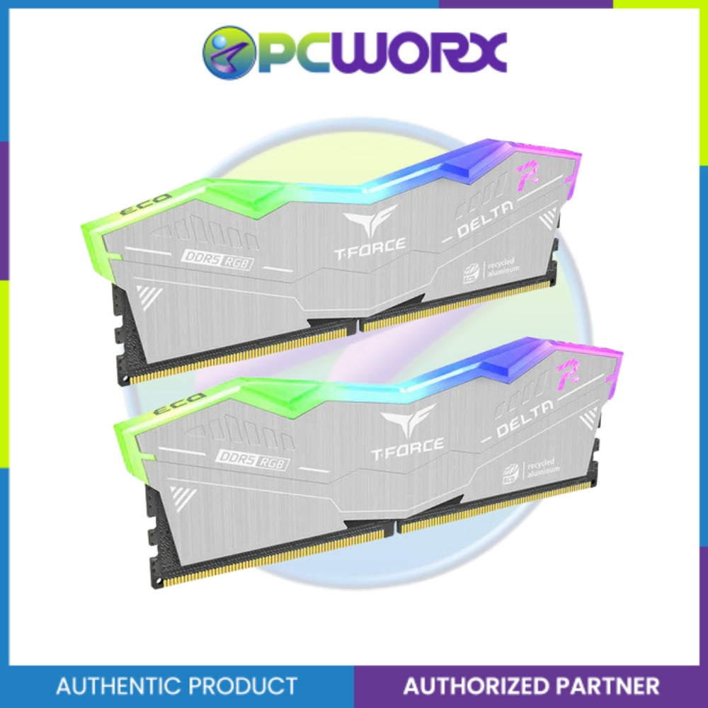 TeamGroup Delta RGB ECO FF2D564G6000HC38GDC01 64GB (2x32) DDR5 6000Mhz Dimm Silv