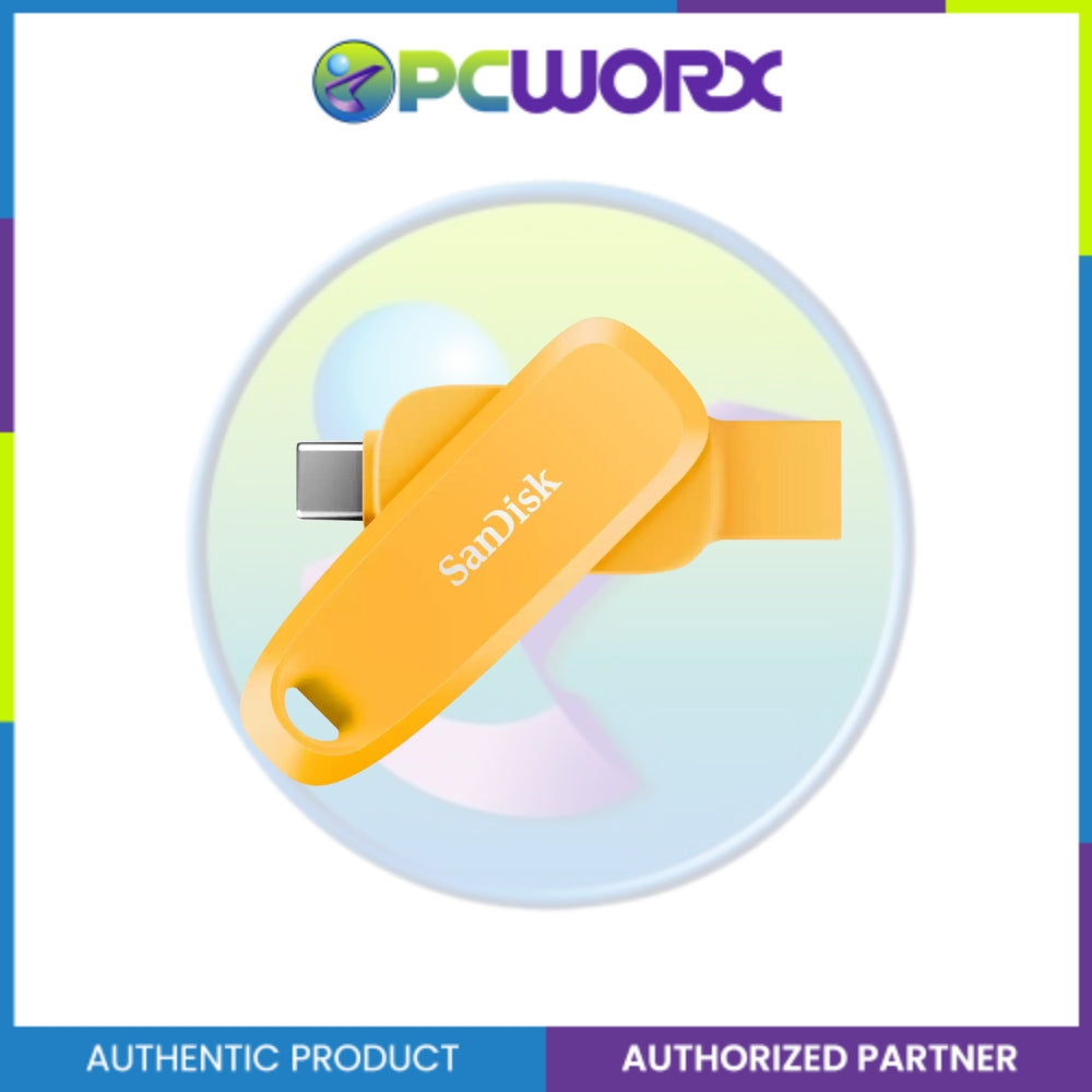 SanDisk SDDDC6-064G-G46 64GB Type-C OTG USB 3.2 Swivel Design Black/Purple Opulence/Yellow Daffodi