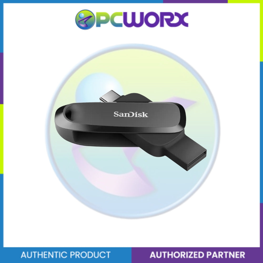 SanDisk SDDDC6-128G-G46 128GB Type-C OTG USB 3.2 Swivel Design Black/Nasturtium Oran/Yellow Daffodi
