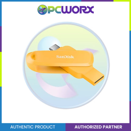 SanDisk SDDDC6-128G-G46 128GB Type-C OTG USB 3.2 Swivel Design Black/Nasturtium Oran/Yellow Daffodi