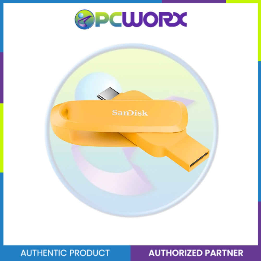 SanDisk SDDDC6-256G-G46YD 256GB Type-C OTG USB 3.2 Swivel Design Yellow Daffodi