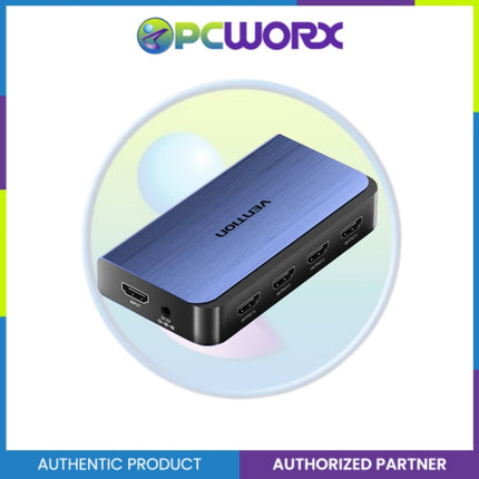 Vention AKFL0 HDMI Female/DC 3.5mm 1 in 4 Out Splitter Blue