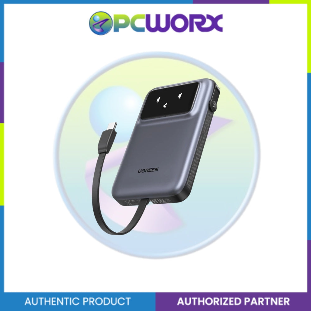 Ugreen PB511/35603B 10000mAh Quick Charging 30W Build-in USB-C Cable Grey