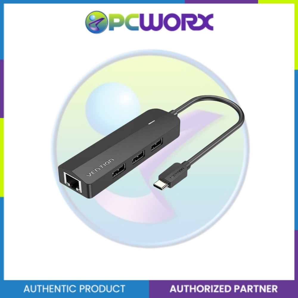 Vention TGOBB USB-C to USB2.0*3/RJ45/Micro-B Hub0.15M ABS Type Black