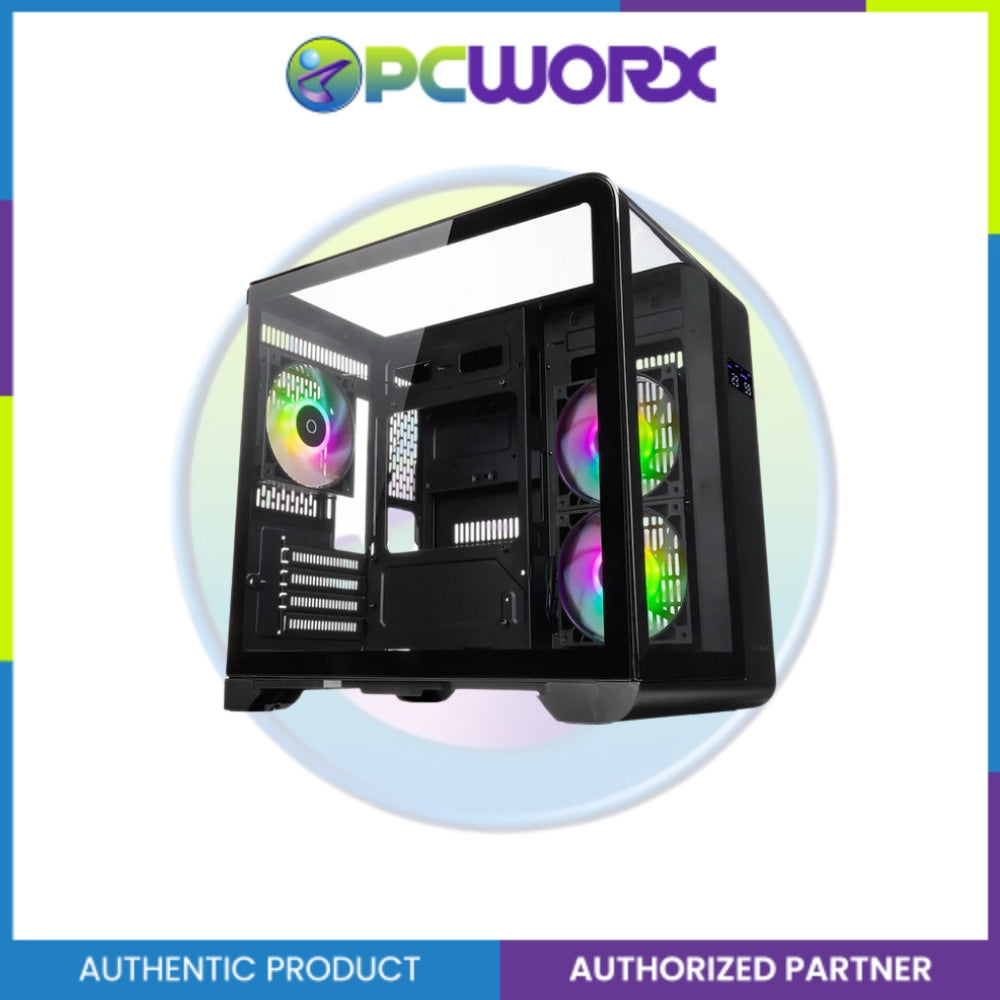 Tecware Arc M Black - 3x 120 (Rev) + 120mm Omni link aRGB fans m-ATX Case