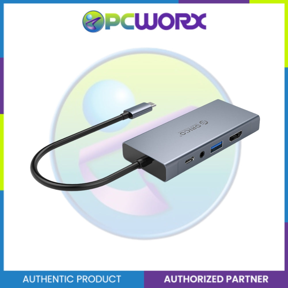 Orico MC-U501P-GY-BP 5in1 Type C 4K HDMI+USB3.0+VGA+Audio+PD