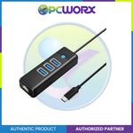 Orico PW3UR-C3-015-BK-EP Type C 4port USB 3.0 Hub with 1000Mbps RJ45