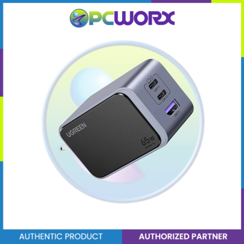 Ugreen X553/45223 Nexode S USB-A+2*USB-C 65W  GaN Tech Fast Charger Black