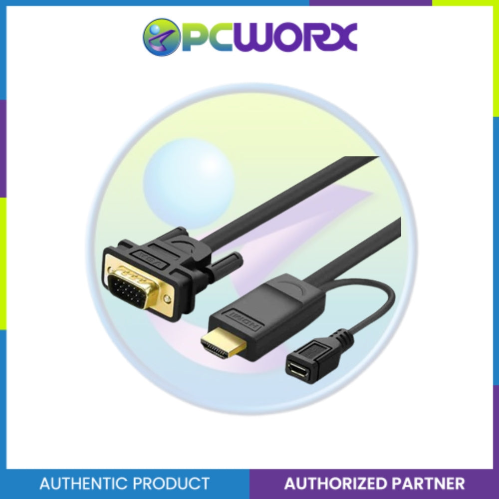 Ugreen MM101/30449 HDMI to VGA Converter Round Cable 1.5m Black