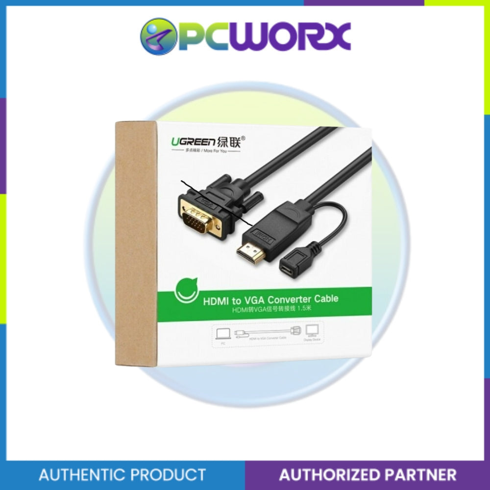 Ugreen MM101/30449 HDMI to VGA Converter Round Cable 1.5m Black