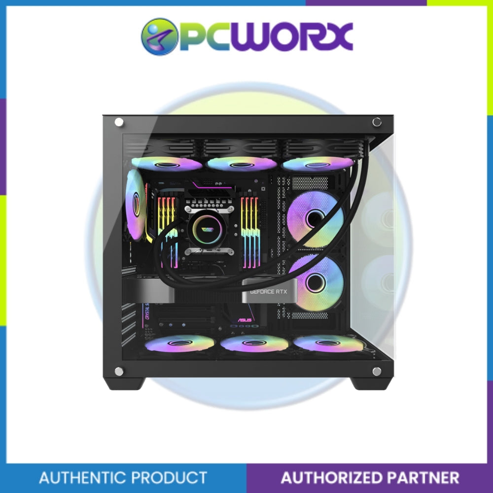 DarkFlash C285P V2 TG Dual Chamber Luxury ATX Casing Black/White