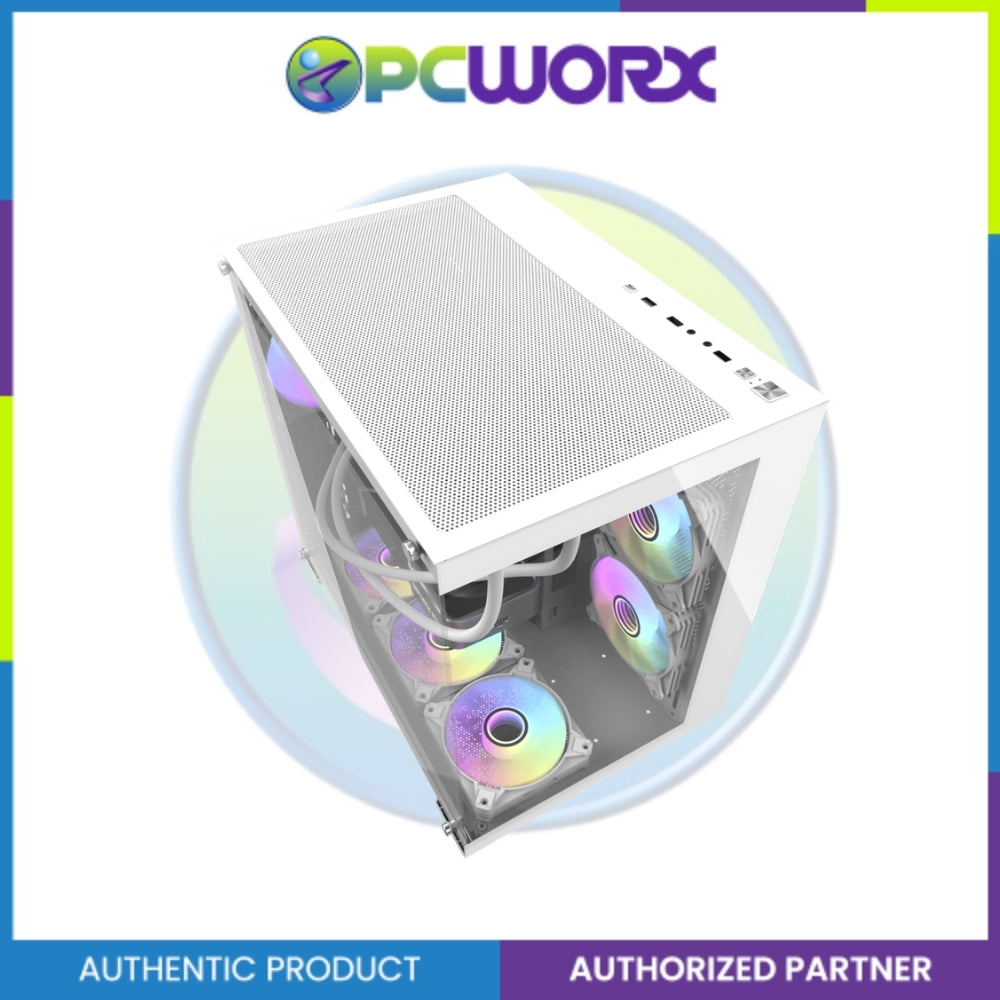 DarkFlash C285P V2 TG Dual Chamber Luxury ATX Casing Black/White