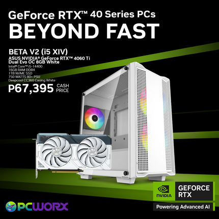 Asus NVIDIA® GeForce RTX™ 4060 Ti Dual Evo OC 8GB GDDR6 White - BETA V2 Gaming pc