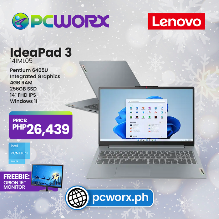 Lenovo Ideapad Slim 3i 14iml05 81wa00nkph Gold 6405u 4gb Ddr4 256gb SSD Win11 | Free Orion Monitor