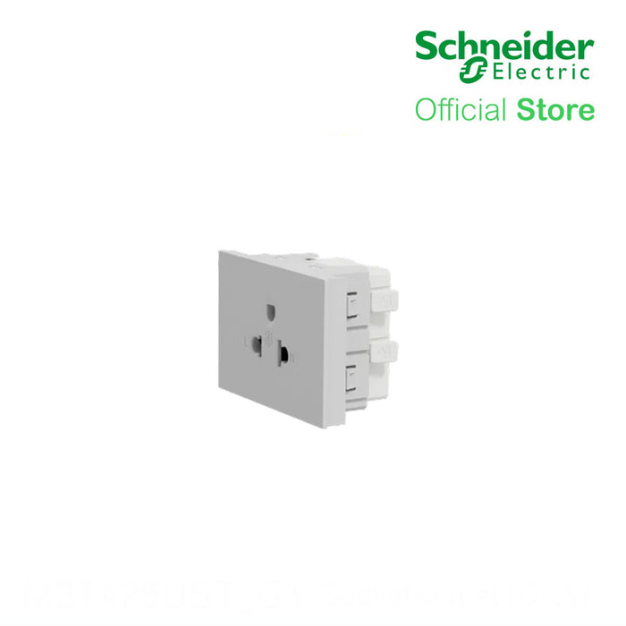 Schneider Socket Outlet AvatarOn A Universal 16A 250V 3 Pin 2S Sized Grey M3T426UST-GY