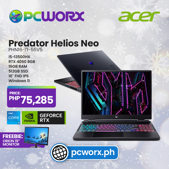 Acer Helios Neo PHN16-71-55V5 NVIDIA® GeForce RTX™ 4060, 8GB Gaming Laptop | Free Orion Monitor