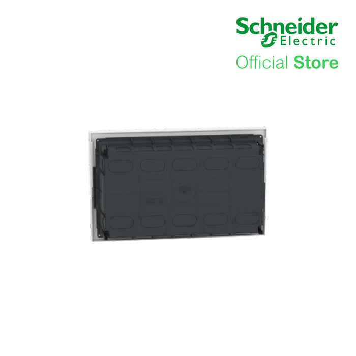 Schneider Enclosure Resi9 MP Flush Mounting 1 Row of 18 Modules IP40 White Door 1 Earth + 1 Neutral Terminal Blocks MIP22118