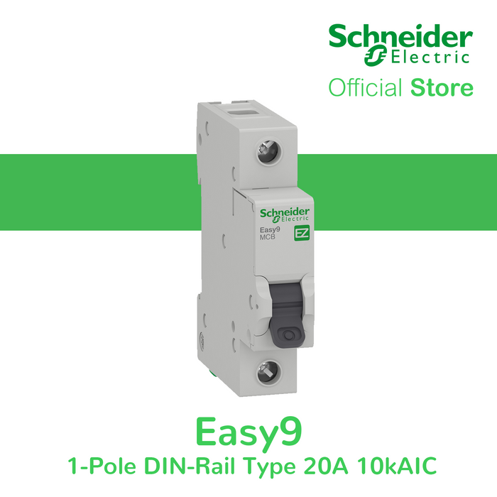 Schneider Easy9 IEC 1P 20A C DIN-Rail Type Miniature Circuit Breaker 230V 10kAIC (EZ9F51120)