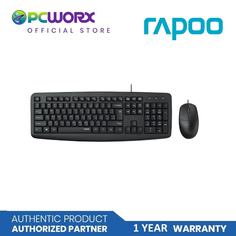 Rapoo NX1600 Wired Optical Keyboard & Mouse | Rapoo Keyboard and Mouse Combo | Mice and Keyboard | Wired Optical Mouse and Keyboard - Wired Mouse & Keyboard Combo