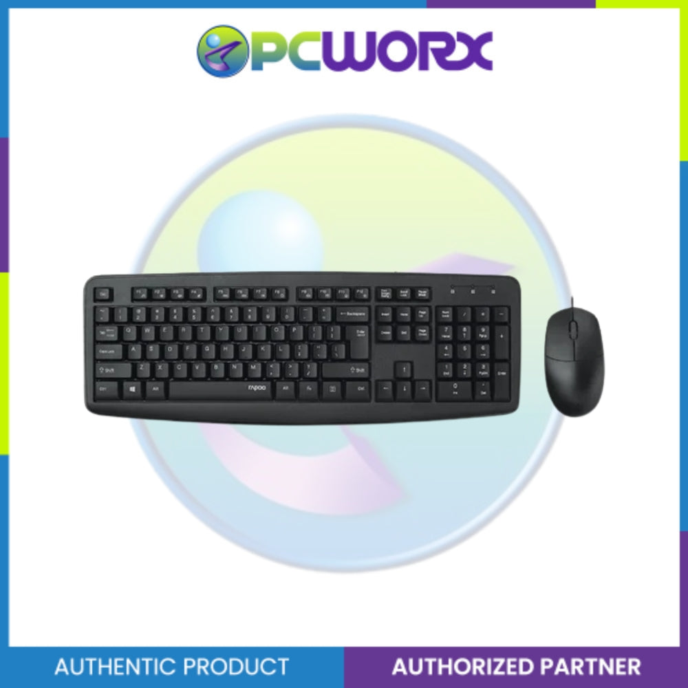Rapoo NX1600 Wired Optical Keyboard & Mouse | Rapoo Keyboard and Mouse Combo | Mice and Keyboard | Wired Optical Mouse and Keyboard - Wired Mouse & Keyboard Combo