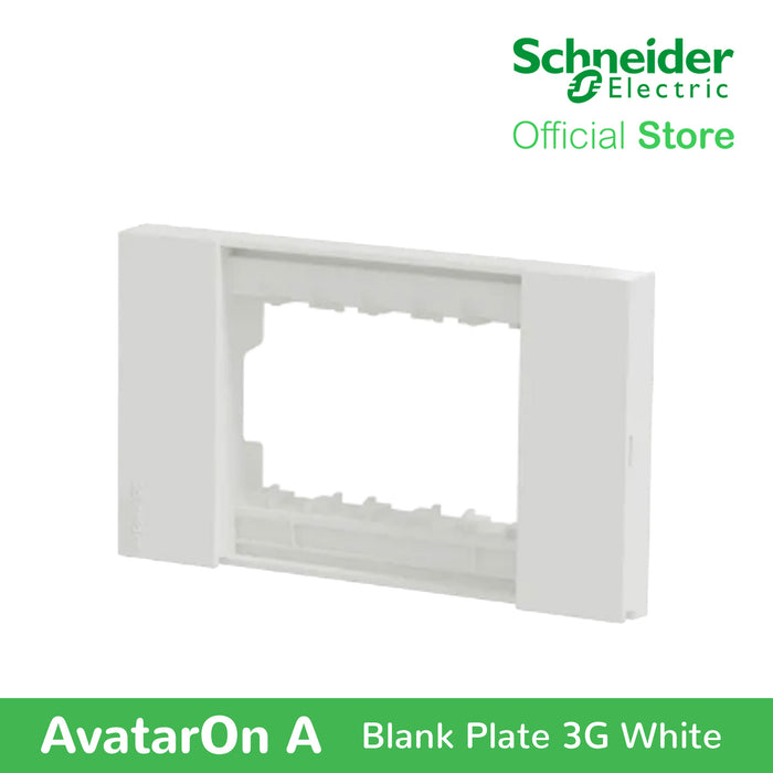 Schneider AvatarOn A 3 gangs Blank Plate - WHITE M3T03-WE