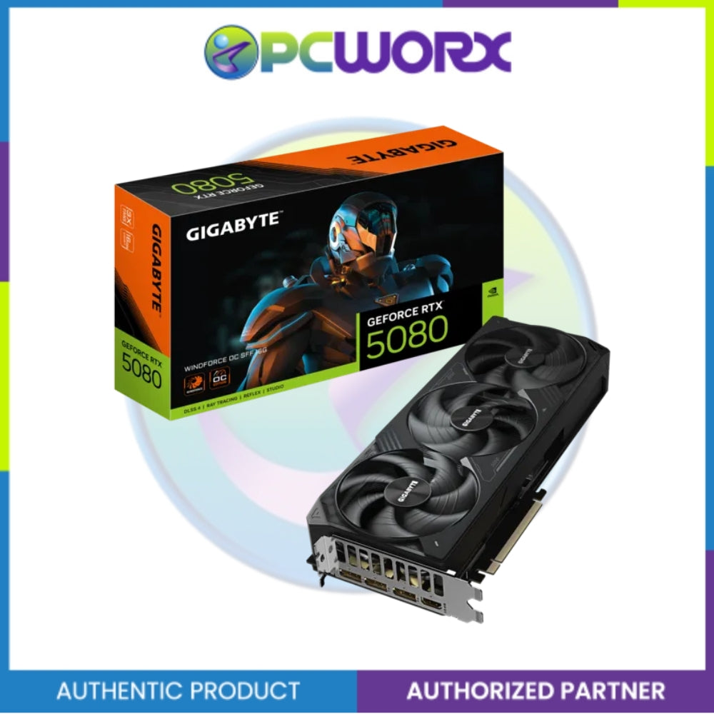 Gigabyte NVIDIA® GeForce RTX™5080 GV-N5080WF3OC-16GD WINDFORCE OC SFF 16GB GDDR7 Graphics Card