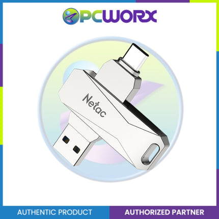 Netac NT03U782C-512G-30PN U782C 512GB USB3.0 Type C Dual Flash Drive Silver
