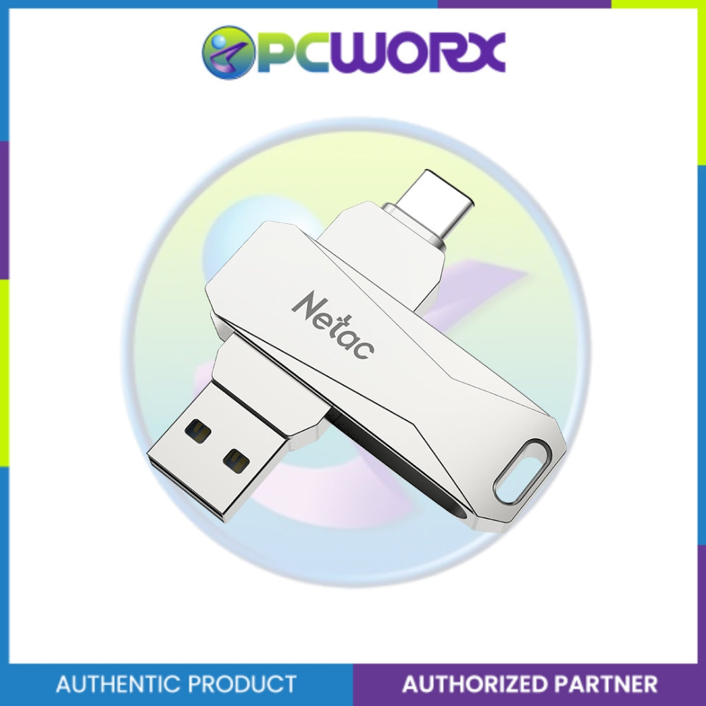 Netac NT03U782C-128G-30PN U782C 128GB USB3.0 Type C Dual Flash Drive Silver