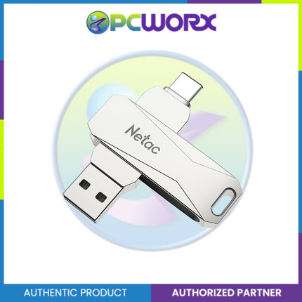 Netac NT03U782C-256G-30PN U782C 256GB USB3.0 Type C Dual Flash Drive  Silver