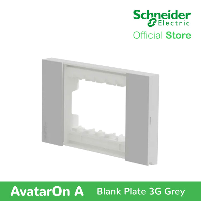 Schneider AvatarOn A 3 gangs Blank Plate - GREY M3T03-GY