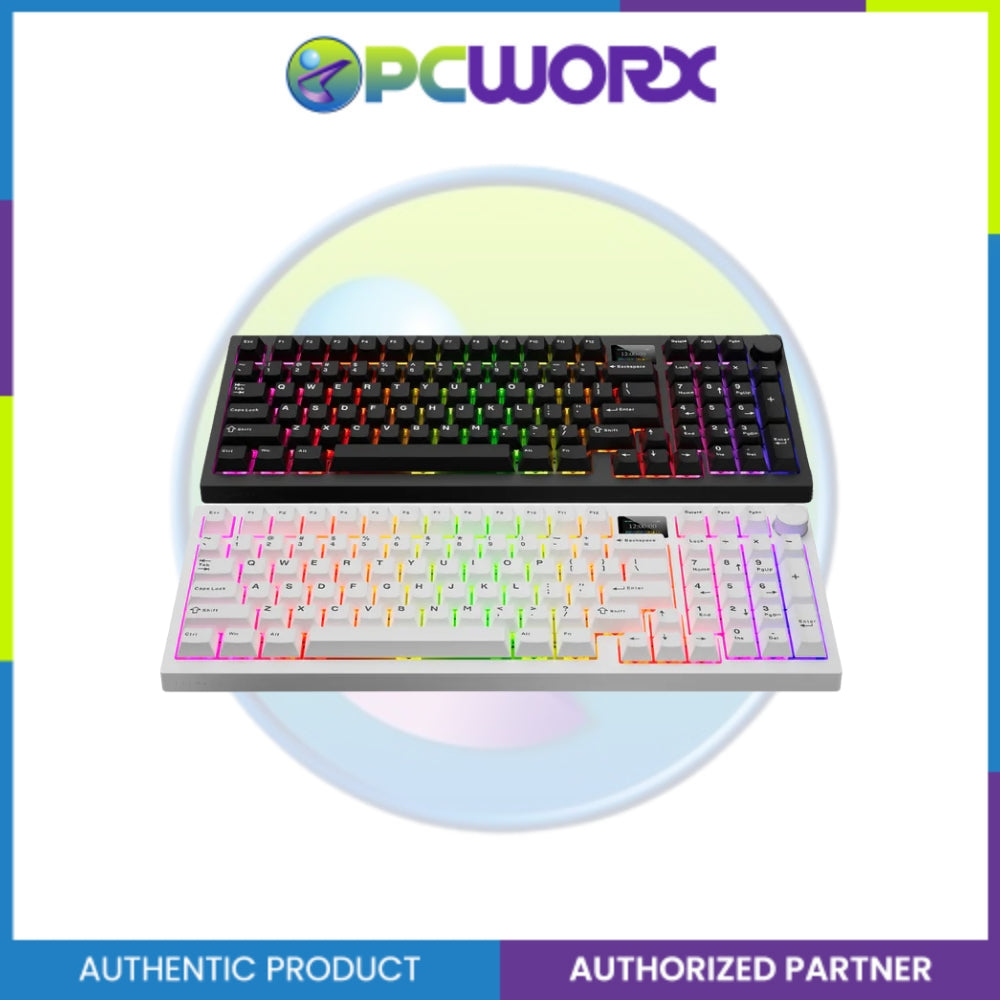 Tecware Spectre 96 White LCD 3-mode Wireless Mechanical Keyboard Candy Red 48g