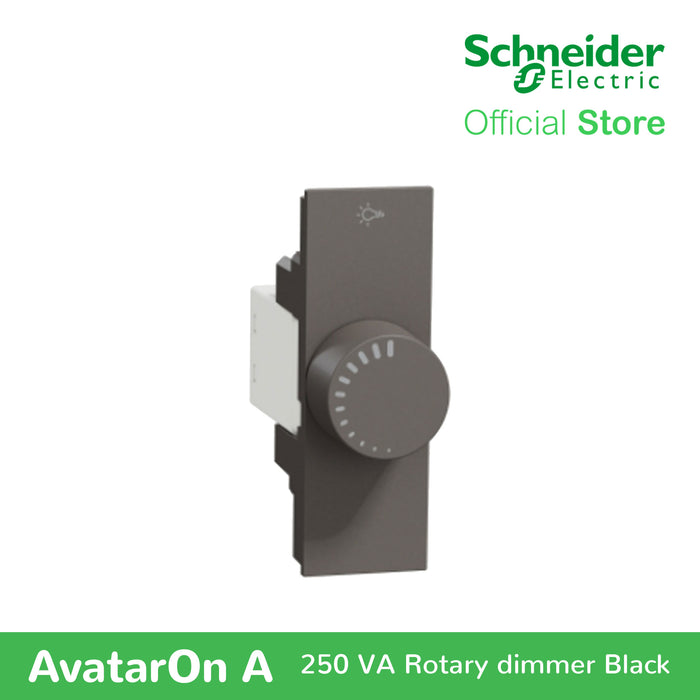 Schneider AvatarOn A 250 VA Rotary Dimmer - BLACK M3T1V400DM-BK