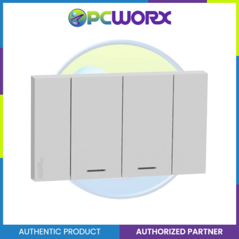 Schneider A7032F_GY Switch 16AX 250V~ 2G 1W SW w Fluo M, GY