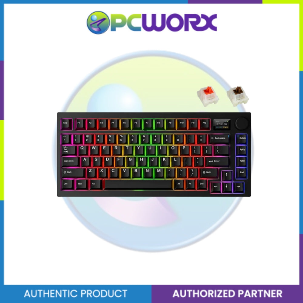 Tecware Spectre 75 Black LCD 3-mode Wireless Mechanical Keyboard Candy Red 48g L