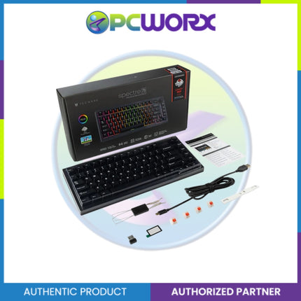 Tecware Spectre 75 Black LCD 3-mode Wireless Mechanical Keyboard Candy Red 48g L