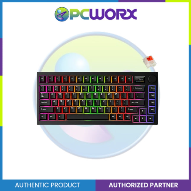 Tecware Spectre 75 Black LCD 3-mode Wireless Mechanical Keyboard Candy Red 48g L