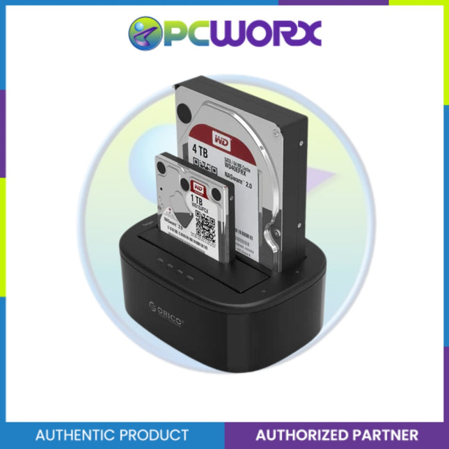 Orico 6228US3-C-US-BK-BP-HW Dual Bay USB3.0 1 to 1 Clone Hard Drive Dock