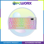 Tecware Spectre 75 White LCD 3-mode Wireless Mechanical Keyboard Cocoa Brown 55g