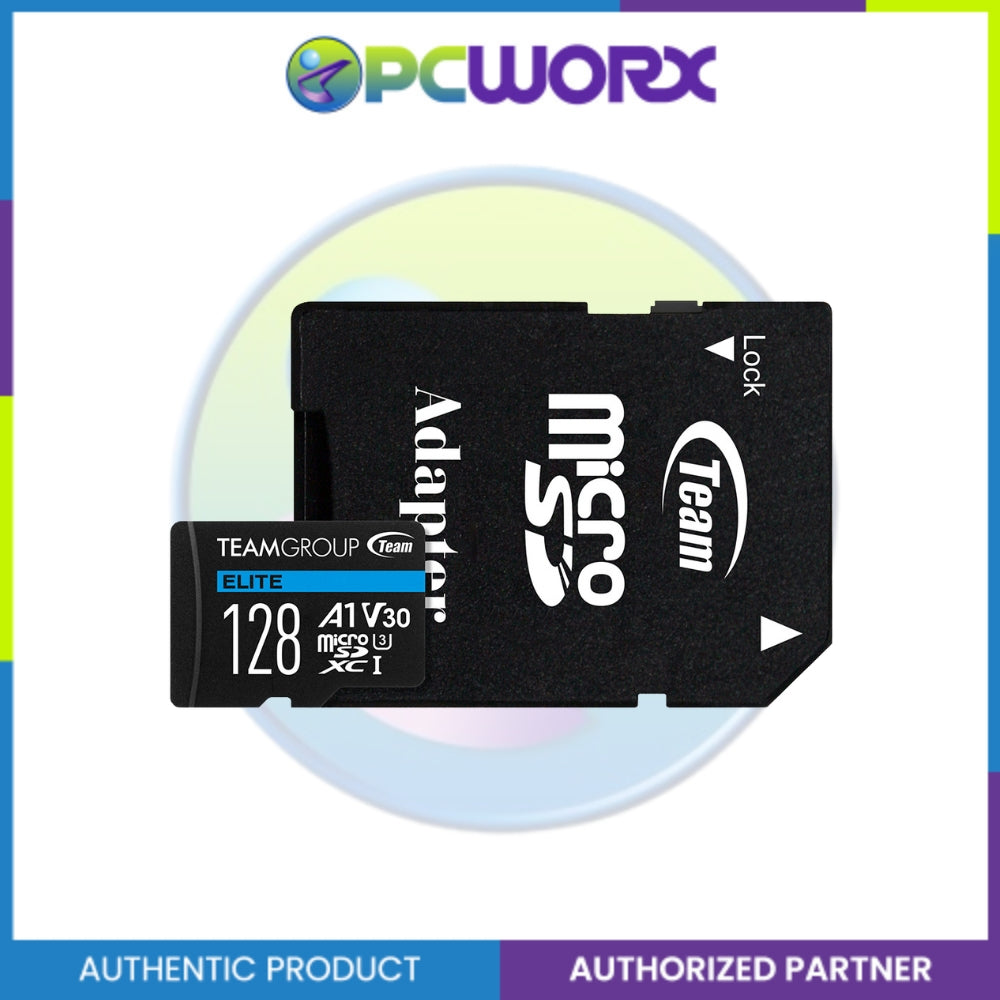 Team Group TEAUSDX128GIV30A103 128GB ELITE Micro SDXC U3 V30 A1 100MB/s W/ Adapter